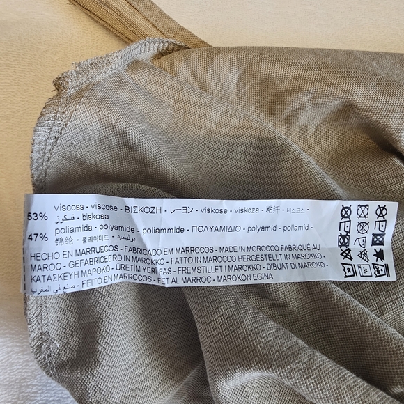 Zara Jumpsuit Medium Tan Loose Fit Overalls - Picture 6 of 14